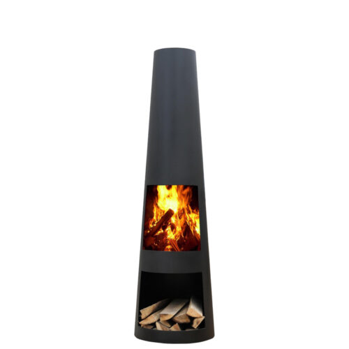 Rengo Black Outdoor Fireplace